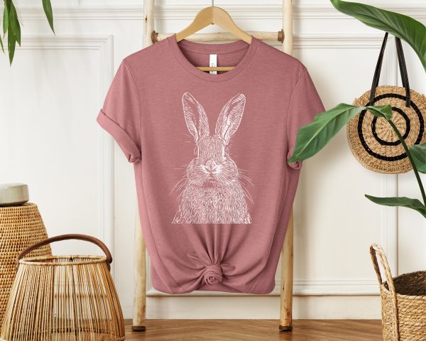 1768585987-933581-4.jpg Adorable Rabbit Sketch Women's T-Shirt - Cute Animal Lover Tee with Whimsical Design