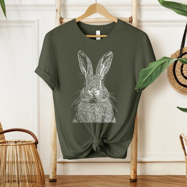1768585987-933581.jpg Adorable Rabbit Sketch Women's T-Shirt - Cute Animal Lover Tee with Whimsical Design