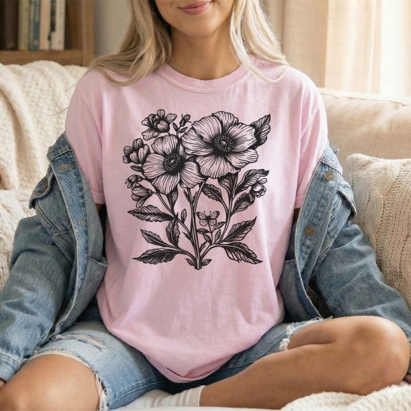 Blooming Beauty: Floral Print T-Shirt for Women
