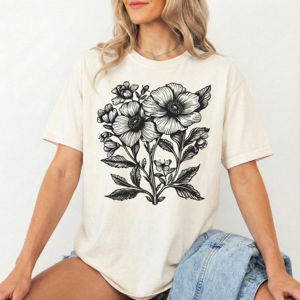 Blooming Beauty: Floral Print T-Shirt for Women