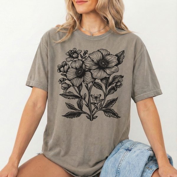 Blooming Beauty: Floral Print T-Shirt for Women