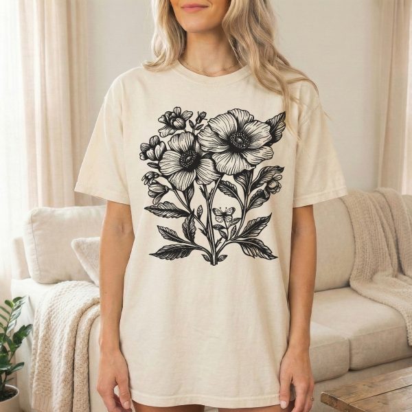 Blooming Beauty: Floral Print T-Shirt for Women